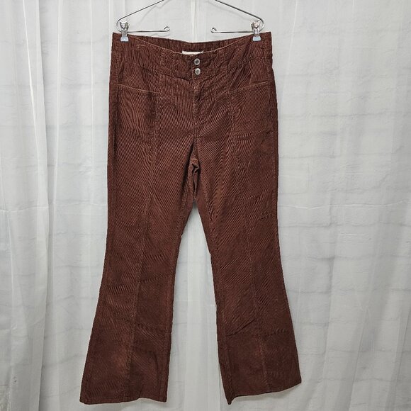 Vintage No Boundaries Corduroy Pants Y2K Flared Leg Brown Grunge Retro 16 - Picture 1 of 10